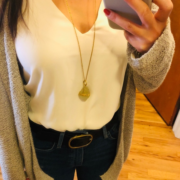Anthropologie Jewelry - Anthropologie. Long chained raw stone necklace.